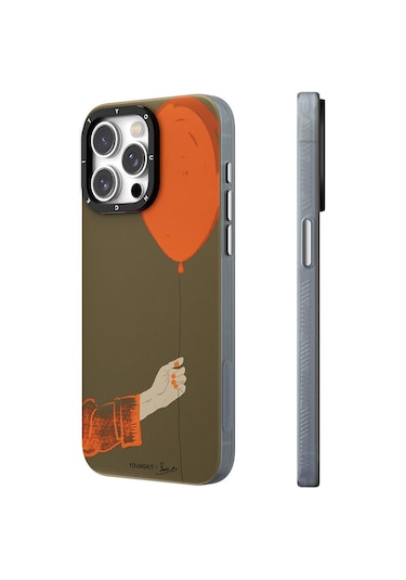 İphone 15 Pro Uyumlu Kılıf Magsafe Şarj Özellikli Youngkit Orange Serisi Flying Balloon Turuncu