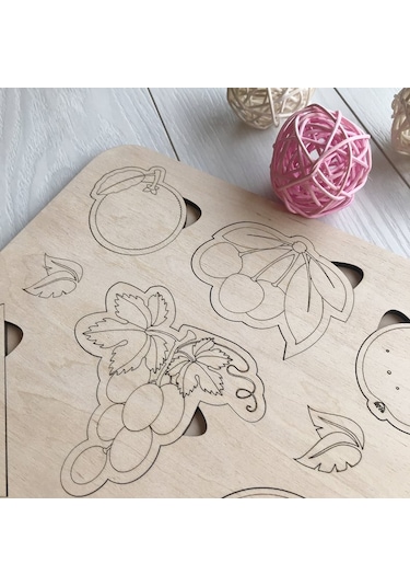 Ahşap Montessori Meyveler Puzzle