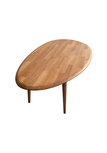 Fawdecor Asimetrik Masif Ahşap Modern İskandinav Oval Kestane