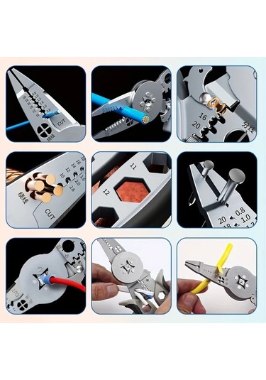 Cordial Merkez Diskli Krimpleme Ve Sıyırma Pensesi - Çok Fonksiyonlu Elektrikçi Pensesi