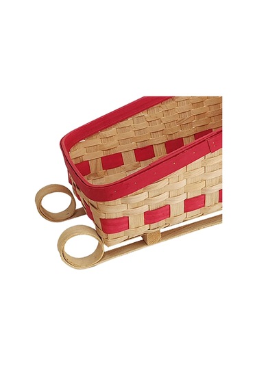 Noel Baba Kızak Atıştırmalık Konteyner Noel Dekorasyon Ekmek Sepeti Soruliyetçi Dokuma Sepet Atıştırmalık Meyve Dekorasyonu, 34x20x18cm Ahşap