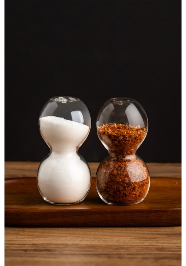 Porsima 3797 Cam 2li Tuzluk Biberlik Seti - 9,5x5cm Şeffaf