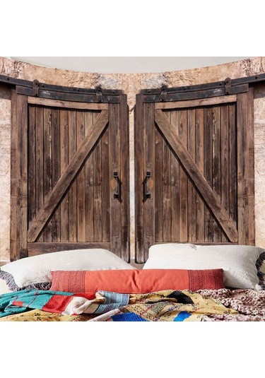 Ahşap Ahır Kapı Goblen Duvar Asılı Bohemio Vintage Hippi Halılar Yatak Odası Dekorasyon Odası Dekor Estetik Boho Battaniye