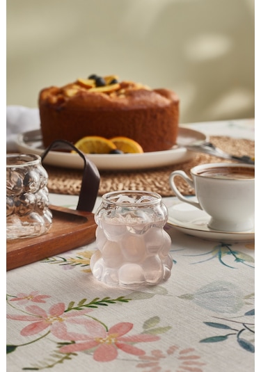 Karaca Bubble 6'lı Cam Kahve Yanı Bardağı 90 Ml Şeffaf