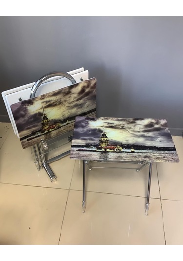 Camlı Çanta Sehpa, Sehpa, Zigon, 4lü Zigon, Çanta Sehpa-kızkulesi