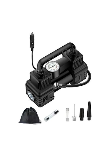 Novahub 12v Hızlı Şarjlı Taşınabilir Lastik Kompresörü, Acil Durum Led Işık, Dijital Ekranlı Hava Pompası