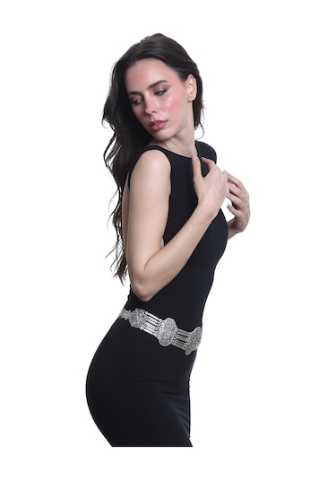 Labalaba Kadın Antik Gümüş Kaplama Etnik Motifli Tasarım Bohem Kemer Gümüş