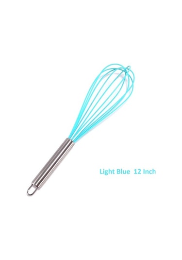 Yasammerkezi Açık Mavi 12 Inç Stili Ajoyous Inç Renkli Yumurta Çırpma Paslanmaz Çelik Yumurta Çırpma Mu Ahşap