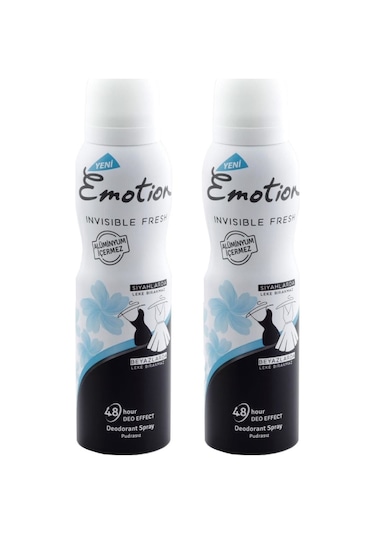 Emotion Invisible Fresh Black&White Kadın Sprey Deodorant 150 ML x 2
