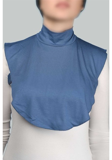 Altobeh Düz Balıkçı Yaka Boğazlı Penye Tesettür Kadın Yakalık Boyunluk -  Açık Kot