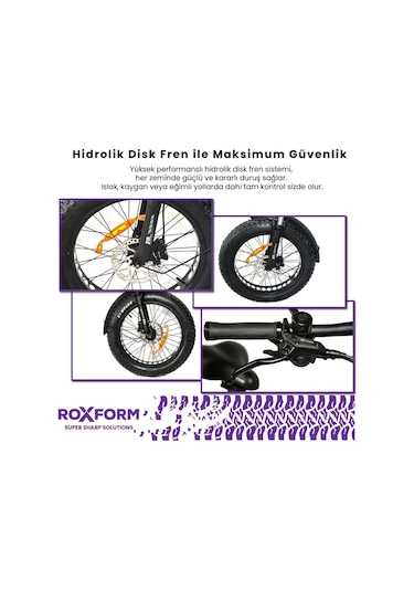 Roxform R-300 Elektrikli Katlanabilir Bisiklet 13ah Shimano Altus Hidrolik Fren Alüminyum Kadro Beyaz