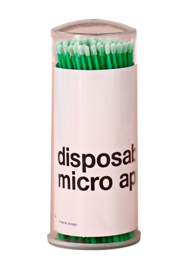 Wezone 100'lü Cam Kavanoz Yeşil Tüp, Göz Kirpisi Ve Göz Kaş Temizleme Kömürü, Cilt Dost Plastik Uçlu Makyaj Temizleme Kıvırcık