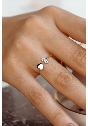 Sonsuzluk Ve Kalp Detaylı Şık Yüzük