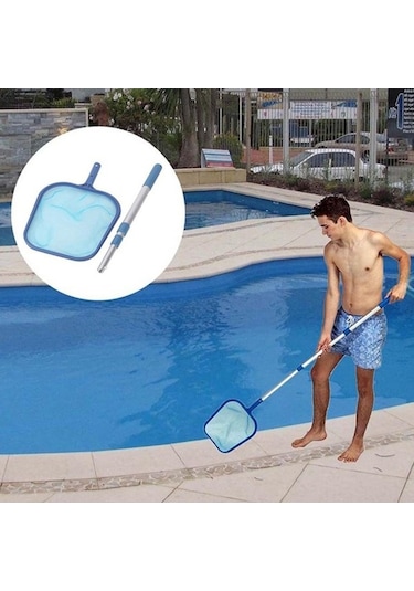 Tongxida İyileştirilmiş Havuz Temizleme Seti - Sığ Yaprak Toplama Ağı + Uzayabilir Alüminyum Sap
