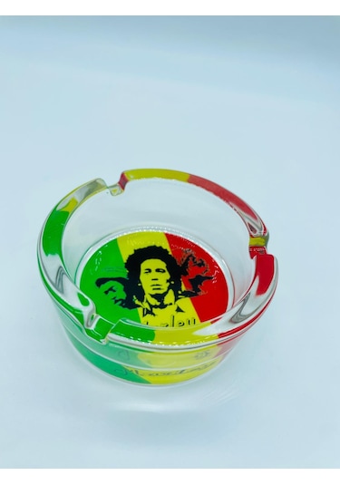 Alcan Marka Cam Küllük Isıyadayanıklı Bobmarley Kültablası //85mm