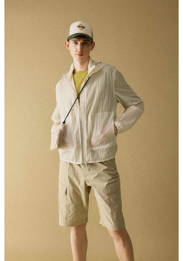 DeFacto Regular Fit Kapüşonlu Yağmurluk Fermuarlı Cepli - B5588AX24SPER42