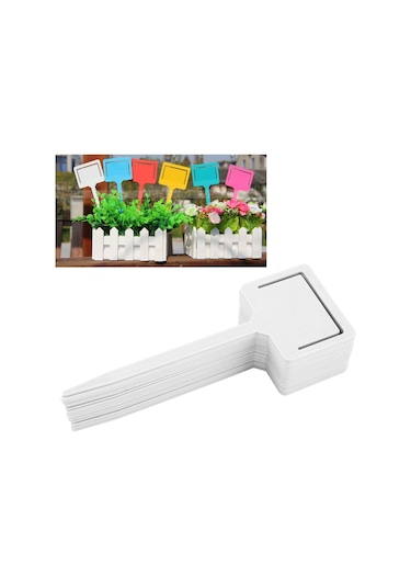 Xiyyadms 20 Adet Pvc Bahçe Bitki Etiketi - Su Geçirmez Yeniden Kullanılabilir Fidan/çiçek Pot Etiketleri Beyaz