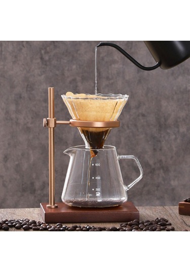Homyl Kahve Damlatıcı Tutucu Pour Over Standı Taşınabilir Altın, Kahverengi