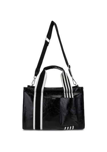 Tamer Tanca Kadın Vegan Siyah Rugan Omuz Çanta 1003 3000 Bn Cnt Y25 Sıyah Krsk Rgn Siyah