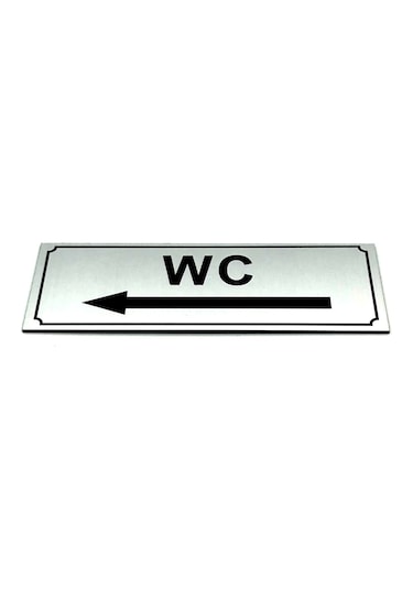 Wc Tuvalet Tabelası Sol Ok Işareti Kapı Levhası 5 Cm X 15 Cm (419092443)