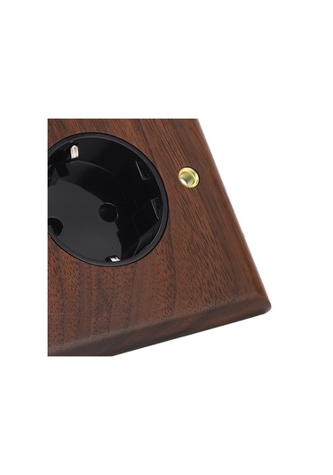 Tenfowee 16a Siyah Ceviz Ahşap Duvar Soketi - Dayanıklı, Çevre Dostu, Dekoratif Ve Standart Elektrik Prizi