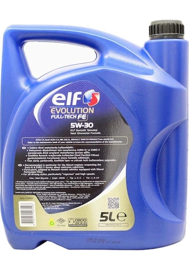 Elf Evol Full-Tech Fe 5W-30 Tam Sentetik Motor Yağı 5 L