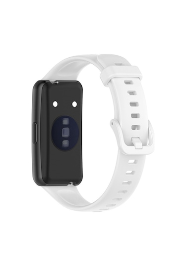 Huawei Band 7 Uyumlu Silikon Kordon Kayış Beyaz