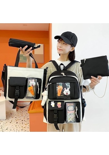 Zyzqstore Pasifix Büyük Kapasiteli Okul Çantası Seti 4 Parça Mavi Öğrenci İçin Mavi