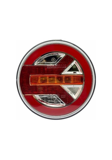 Wolfram 12v-24v Stop Lambası Yuvarlak Neon Ledli-kayar Sinyalli 3 Fonksiyonlu 140 35 Mm E9 Sol