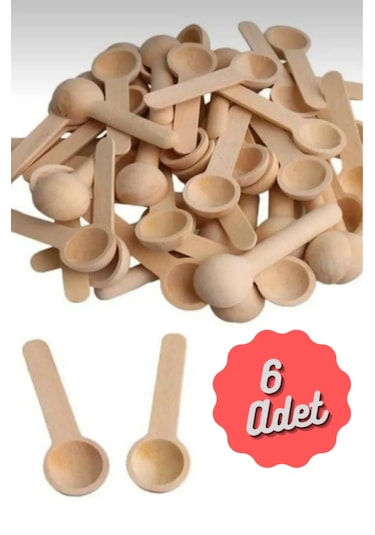 6 Adet Bambu Ölçek Kaşığı Mini Boy Baharat Erzak Kaşığı 6 Kaşık