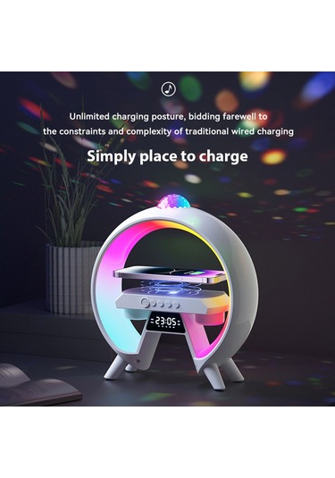 Ranyeek G66 Multifonksiyonel Bluetooth Hoparlör: Renkli Işık Efekti, Zaman Göstergesi, Konuşma Fonksiyonu Ve Kablosuz Şarj İle Taşınabilir Karaoke Sistemi