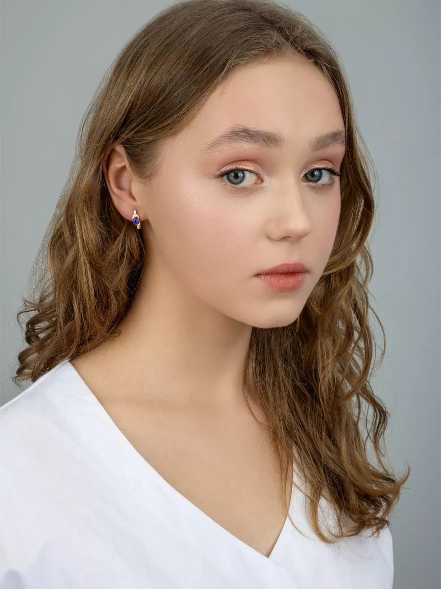 Veronika Jewelry Factory 925 Ayar Gümüşten Klasik Fiyonitlı Raylar Küpeler 211828700 Altın