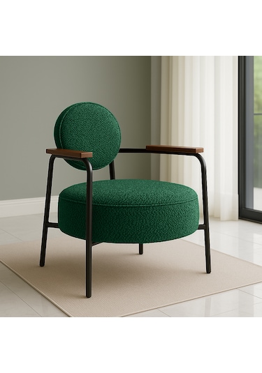 Venüs Berjer - Soft Kumaş - Modern Tekli Koltuk - Yeşil