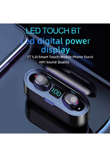 Leezsing F9-2 Kablosuz Bluetooth Kulaklık: Yüksek Ses Kalitesi, Akıllı Gürültü Azaltma Ve Şarj Özelliği İle Ipx7 Suya Dayanıklı Siyah Model