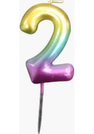 2 Yaş Rengarenk Rakam Mum