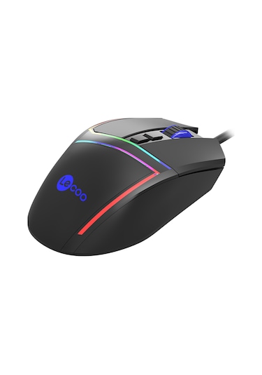 Lecoo MS106 Kablolu 3200DPI 7 Tuşlu RGB Gaming Optik Mouse Siyah