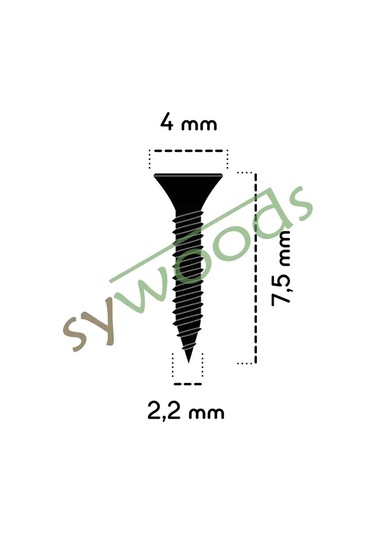 100 Adet 7,5 mm Mini Hobi Vidası Siyah