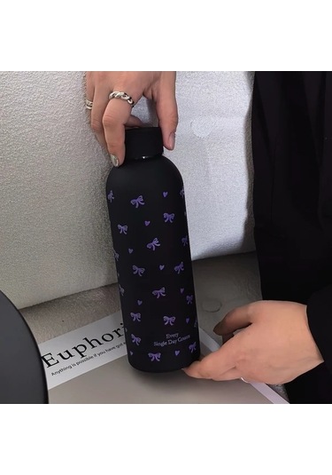 Trendooze Temiz Pembe Kurdeleli 17 Oz Paslanmaz Celik Termos Sıcak Soguk Içicekler Seyahat Spor Gaojunshop01 Desenli Paslanmaz Pembe