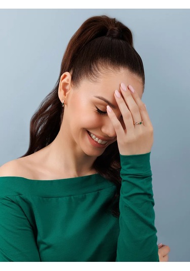 Veronika 925 Ayar Gümüş Yol Desenli Ve Ekstra Işıltılı Taşlı Yüzük 418572424 Altın