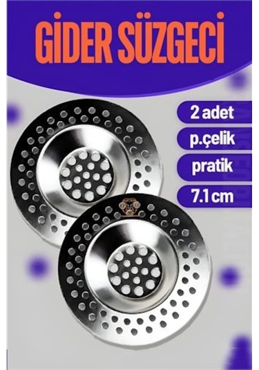 Modacar Çelik Lavabo Süzgeci 2 Adet
