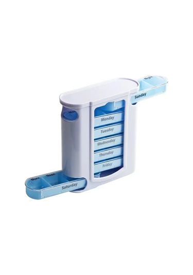 7 Gün Ilaç Tıbbi Hap Kutusu 28 Izgaralar Haftalık Hap Kutusu Saklama Kutusu Seyahat Ilaç Kutu Tutucu Tablet Organizatör Hap Kutuları Mavi