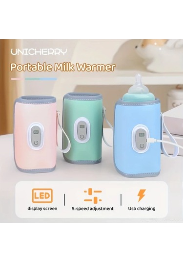 Boatshop1 Yeşil Taşınabilir Dijital Ekranlı Şişe Isıtıcı Usb Isıtma 5 Hızlı Sıcaklık Kontrolü Evrensel Uyumluluk