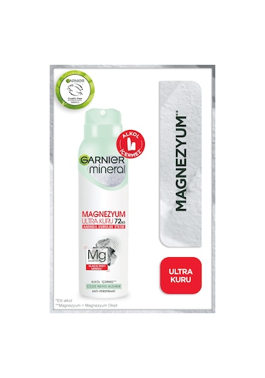 Garnier Mineral Magnezyum Ultra Kuru Kadın Sprey Deodorant 3 x 150 ML