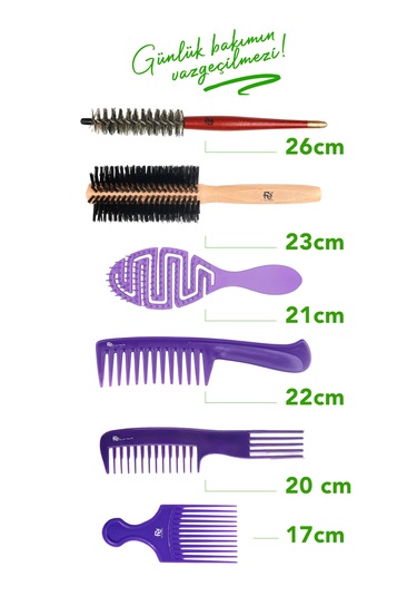 Saç Fırçası Ve Tarak Seti + Keratin Saç Sütü Hediye Saç Fırçası Ve Tarak Seti