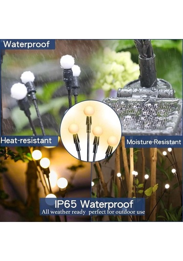 Ulzyvf Abs Çelik Güneş Panelli 8 Başlı Manuel/otomatik Bahçe Aydınlatma Siyah Siyah