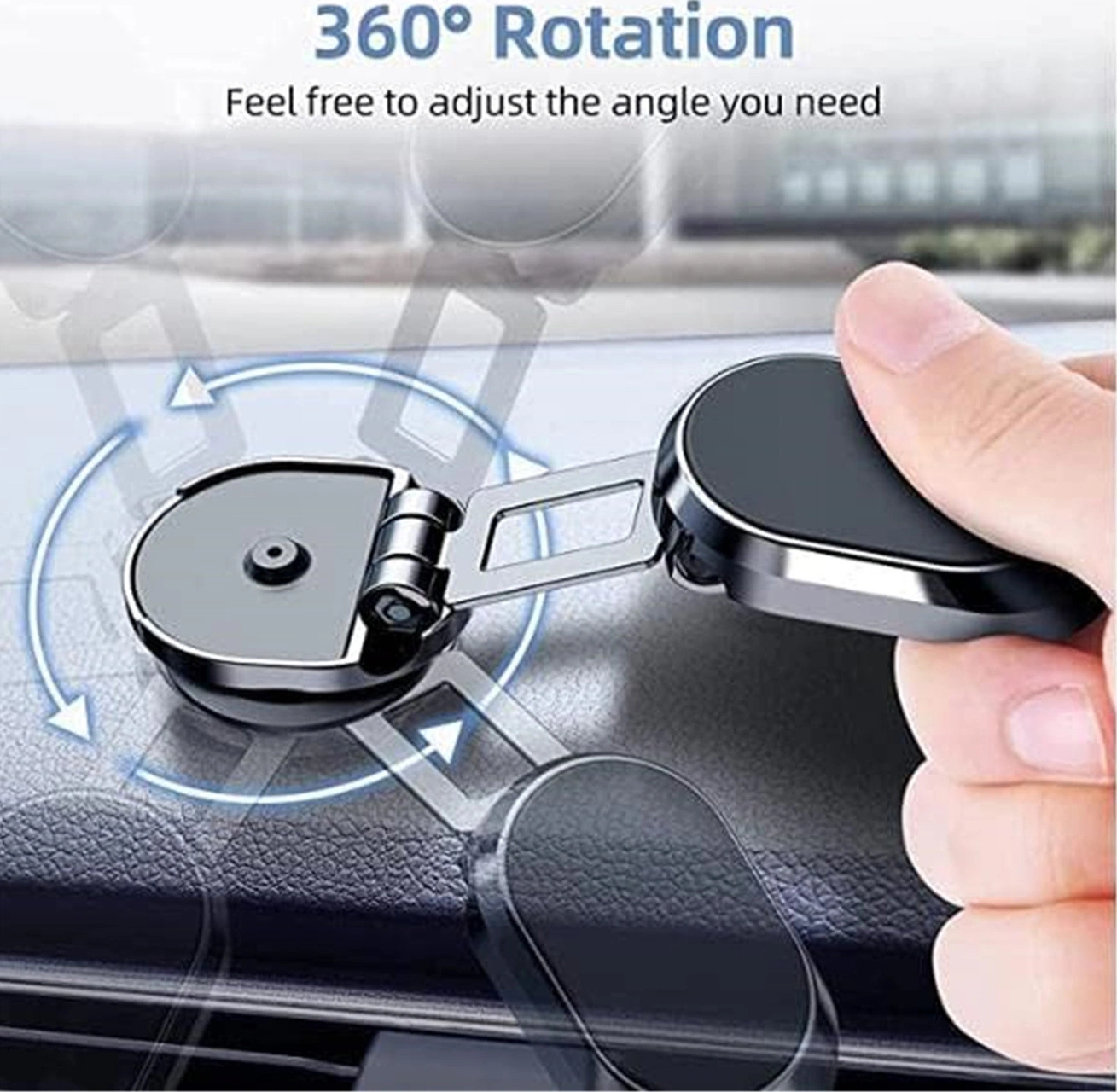 Xindoker Araç Manyetik Telefon Tutucu, 360 Derece Ayarı, Katlanabilir Tasarım, Sağlam Tutuş, Ev/araç/ofis Kullanıma Uygun, Gümüş Renk 2 Demir Levha + 1 Yedek Tutkal GÜMÜŞ