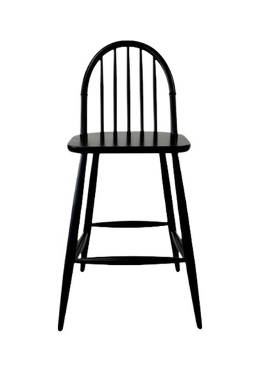 Rustica Ahşap Bar Sandalyesi Siyah