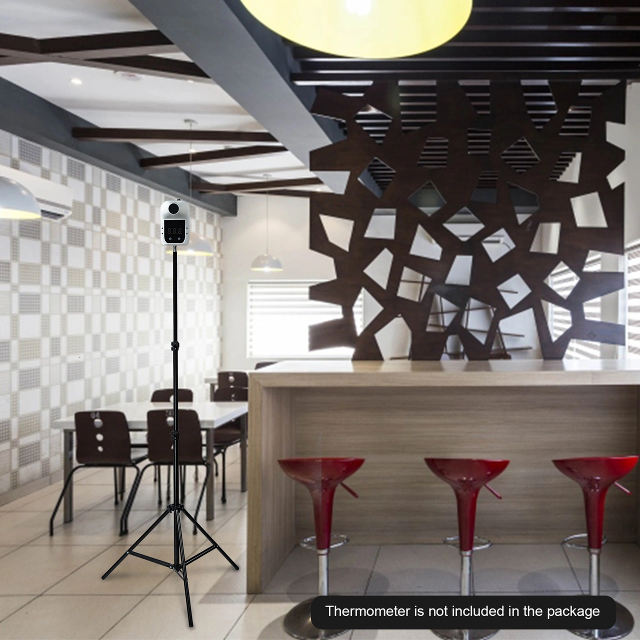 Neevoyu 2.1m Çelik Isı Ölçer Tripodu - Yüksekliği Ayarlanabilir, Katlanabilir, 1/4 Vida - Sokağa, Ofis, Mağaza Kullanıma Uygun Siyah