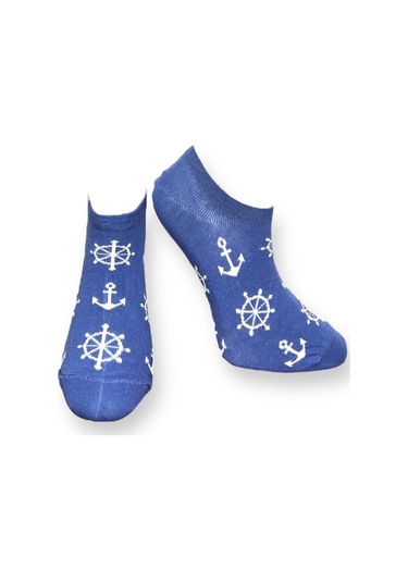 4'lü Unısex Köpek, Denizci, Kiraz Ve At Tasarımlı Esnek Nem Alabilen Pamuklu Spor Patik Çoraplar Çok Renkli