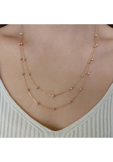 Altınbeyi Iki Sıra Dorika Kolye 14 Ayar Altın 3.60 Gram